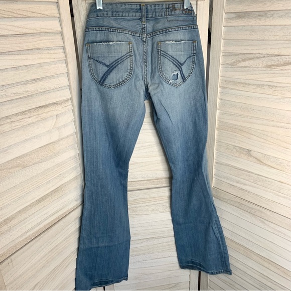 Vintage Three Girls by Fossil Rare Light Wash Distressed Boot Cut Denim Jeans 25 - Picture 4 of 11